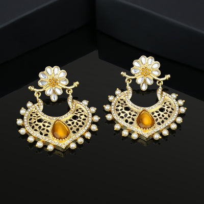 Estele Gold Plated Antique Fancy Jhumki Earrings for women