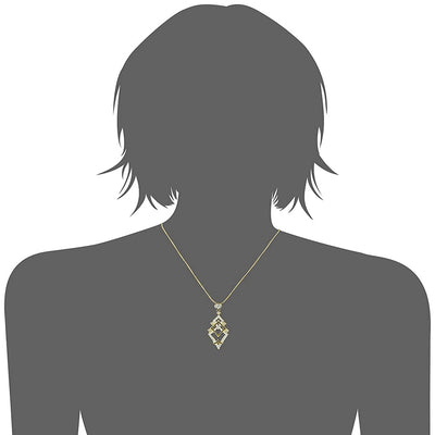 Estele gold tone diamond shaped pendant for stylish  women