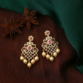 Multicolor Crystal Pearl Drop Earrings