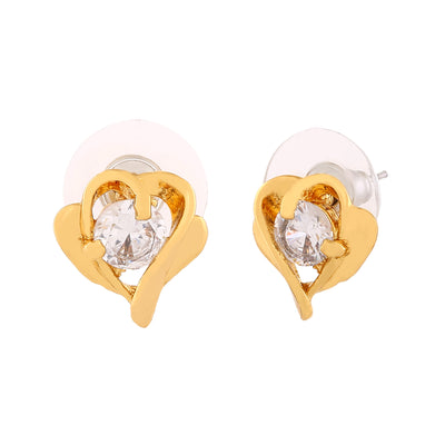 valentine Purity Heart Austrian Crystal gold Plated Stud Earrings