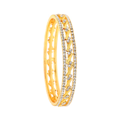 Estele Gold Plated Exquisite Bangle Set with Crystals for Women