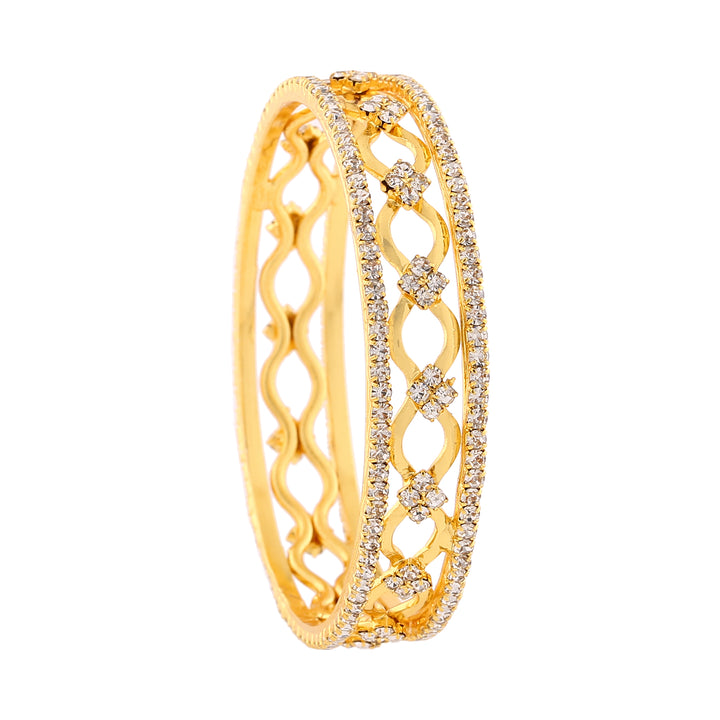 Estele Gold Plated Magnificent Designer Bangle Set with Crystals for Women