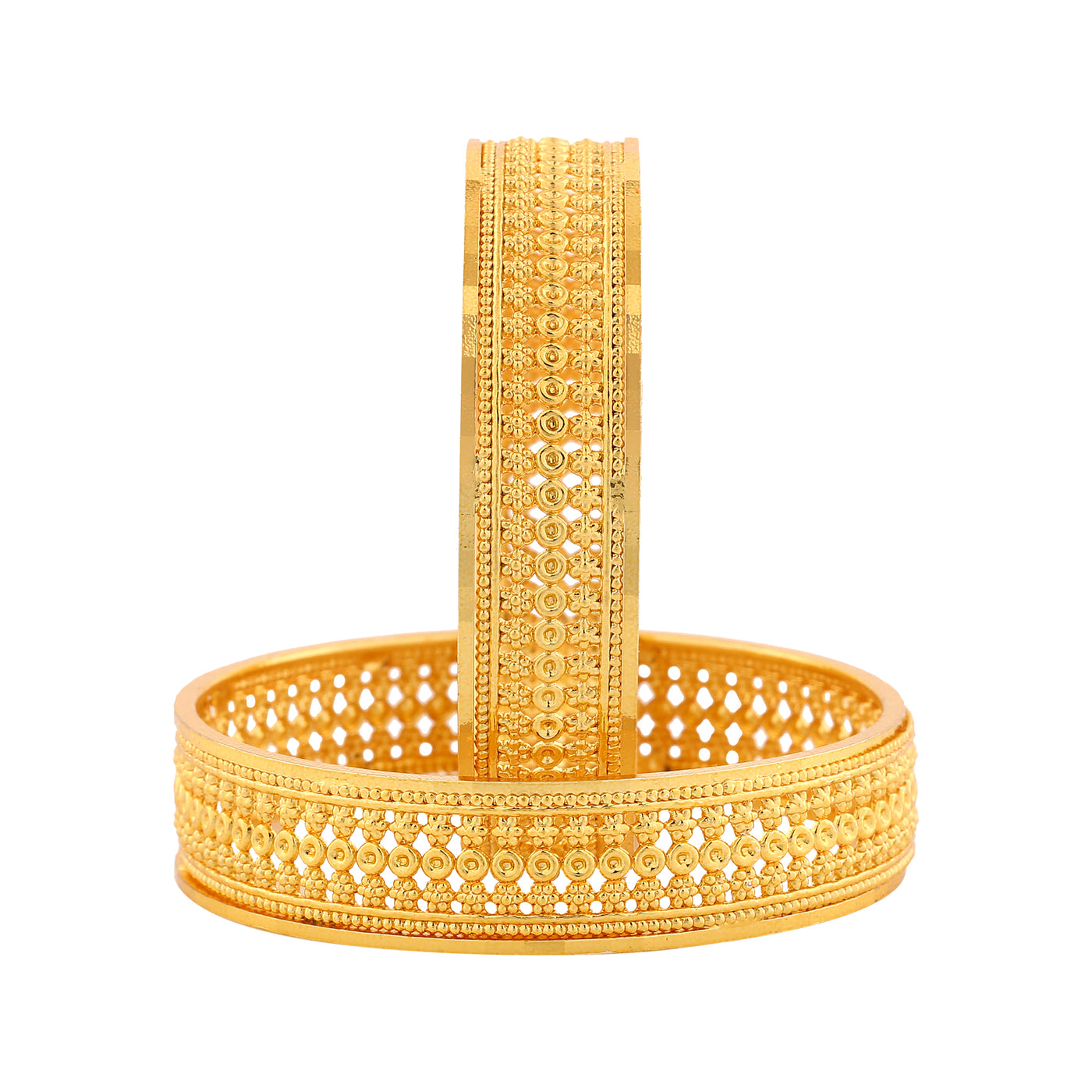 Estele Gold Plated Ethereal Bangle Set for Women