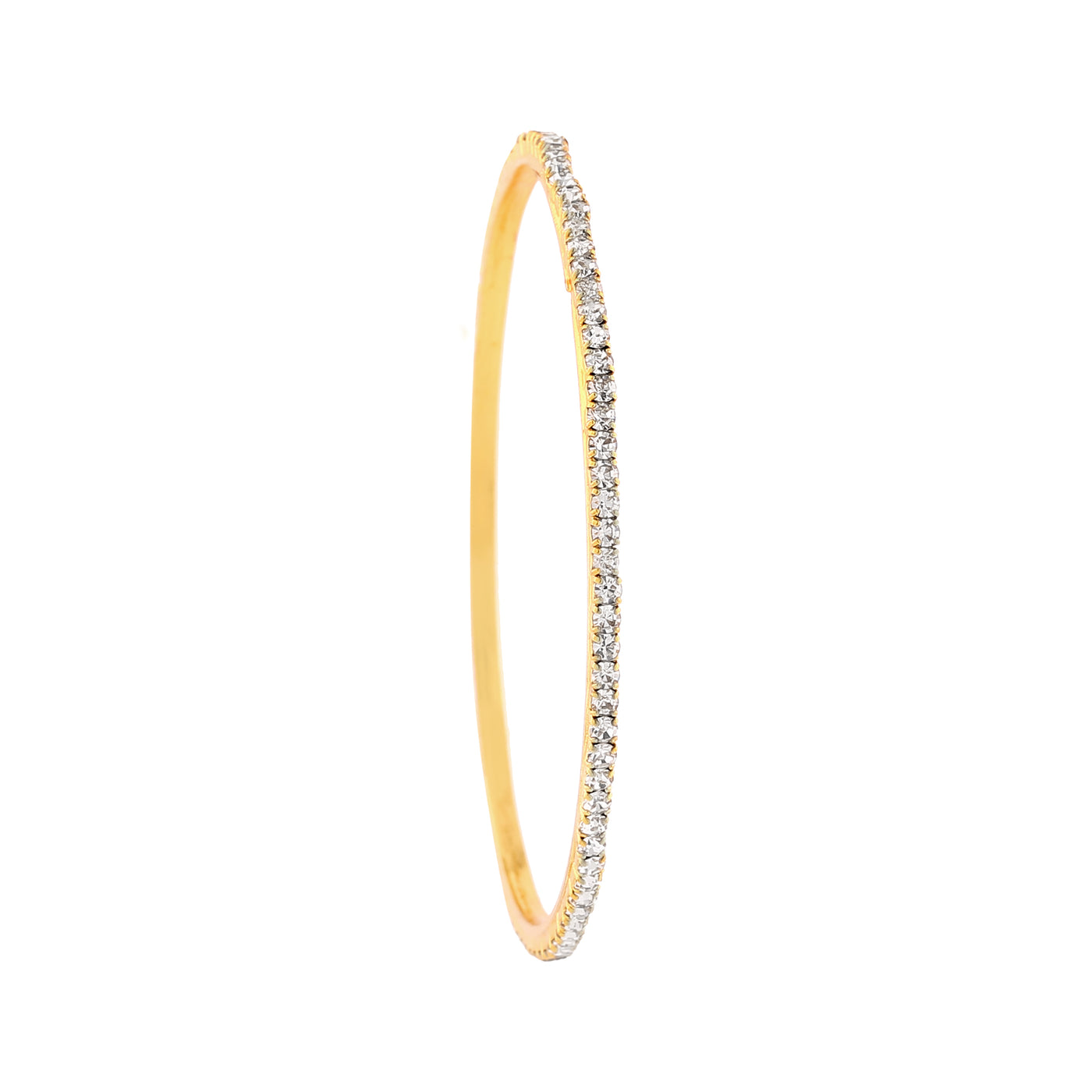 Estele Gold Plated Gorgeous Bangle Set with Crystals for Women