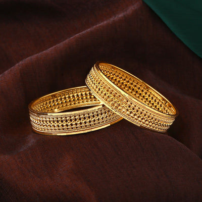 Estele Gold Plated Ethereal Bangle Set for Women
