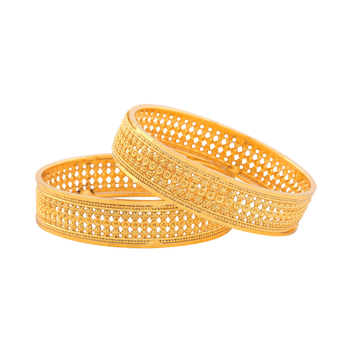 Estele Gold Plated Ethereal Bangle Set for Women