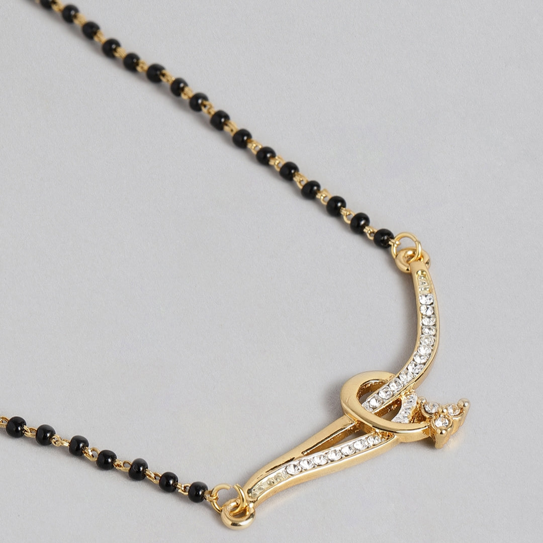 Estele 24 Kt Gold Wrapped Mangalsutra Necklace Set