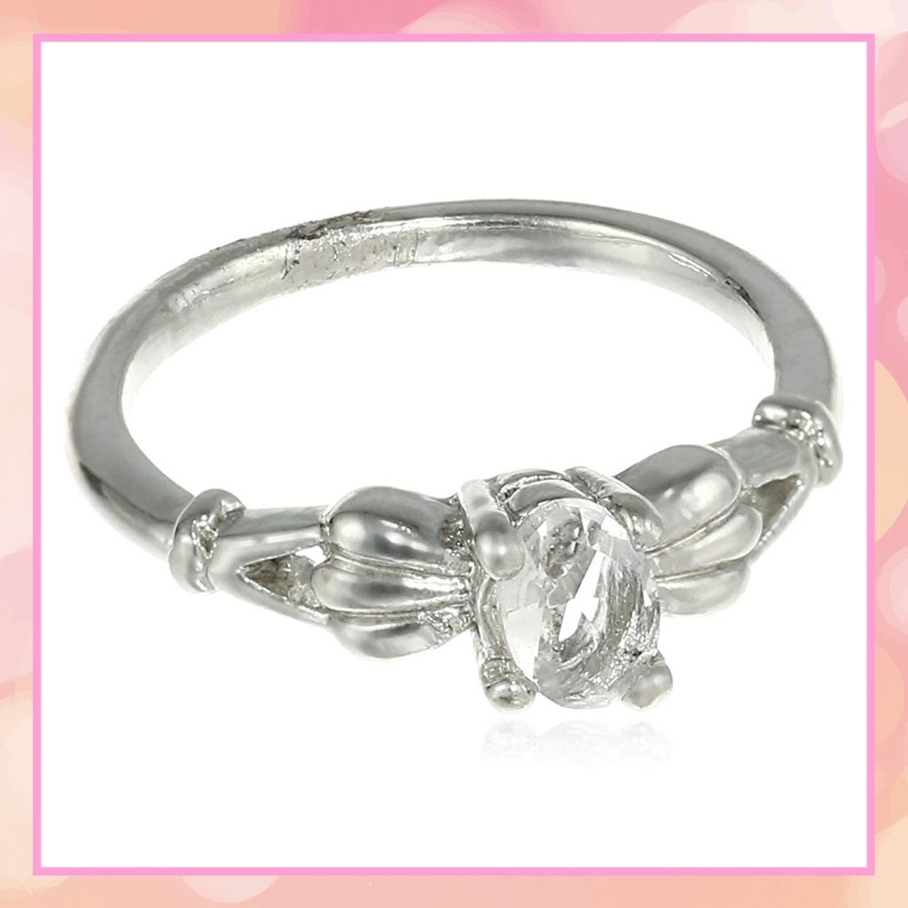 Estele Silver Rhodium Plated Elegant Austrian Crystal Adjustable Ring for Women( non adjustble)