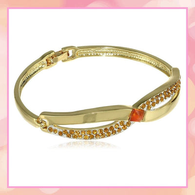 Estele  gold plated Diamond Twisted Bracelet    for women