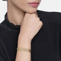 Estele Gold Plated Slender Brick Link Bracelet for women
