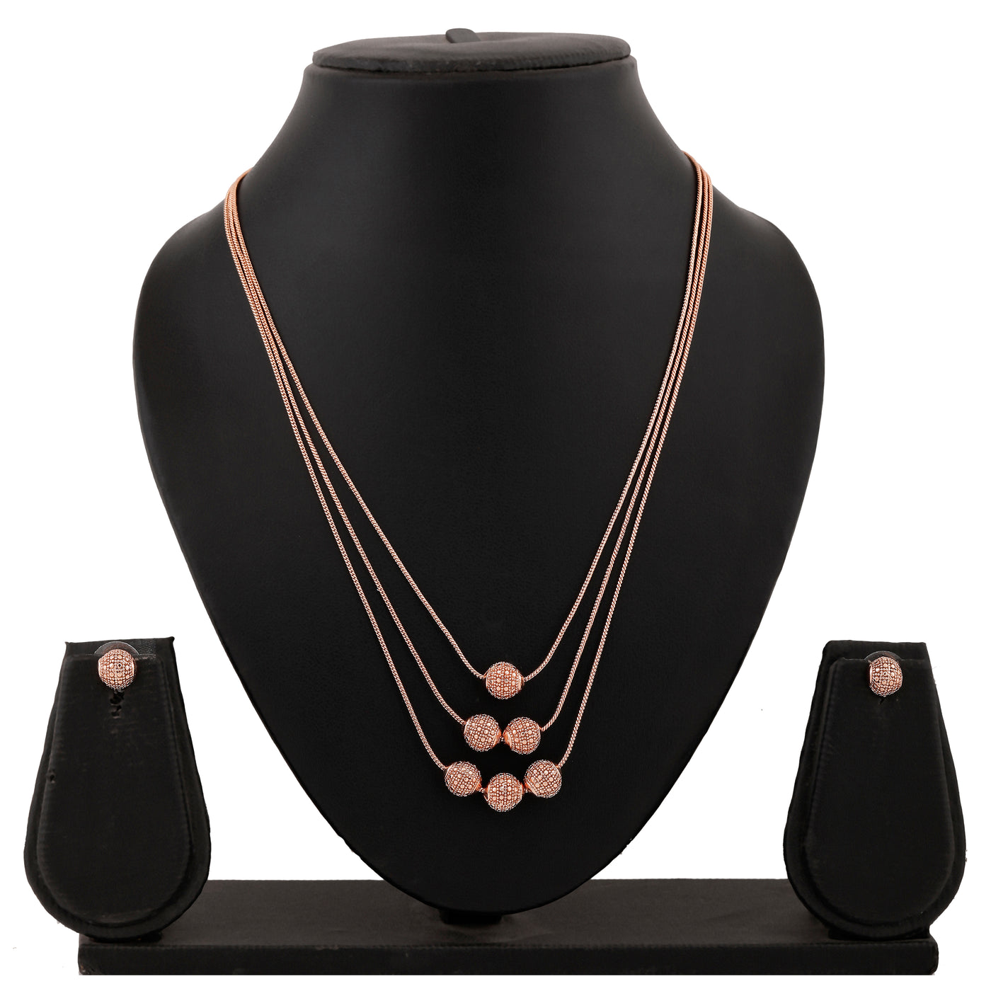 Estele Rose Gold Plated Stylish Necklace Set for Women