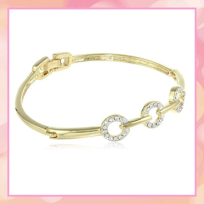 Estele Gold and Silver Plated Triple Donut Cuff Bracelet for women