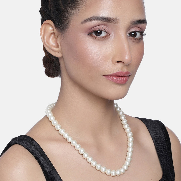 White Pearl Necklace for Women