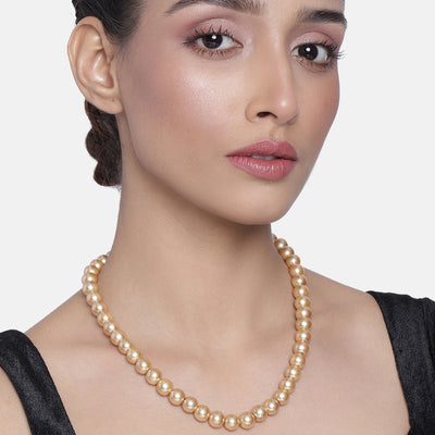 Estele - Gold Single Line Pearl Necklace