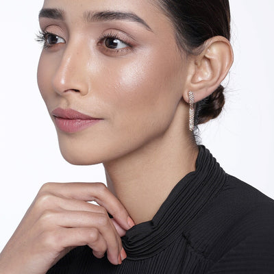 Estele white stone drop earrings limited edition for women