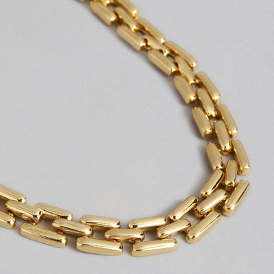 Estele - 24 KT Gold Plated Interlink Chain Necklace Set