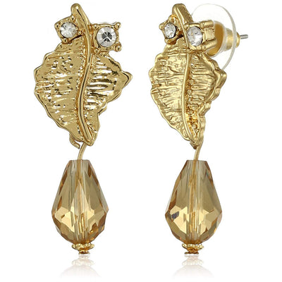 Estele Golden Crystal Drop Earrings For Girls & Women