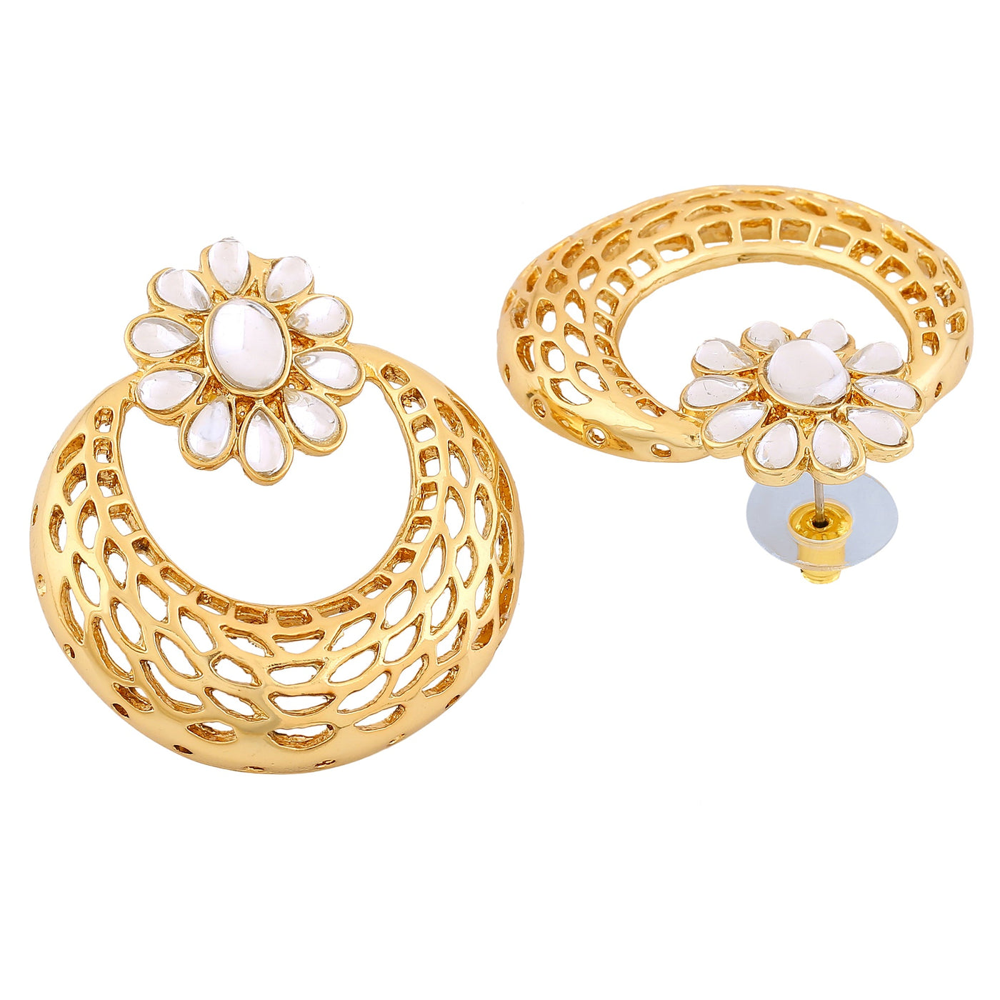 Estele Gold Plated Circular Shaped Earrings for Women