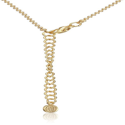 Estele Gold tone chain with tear drop shaped pendant with white stones for women