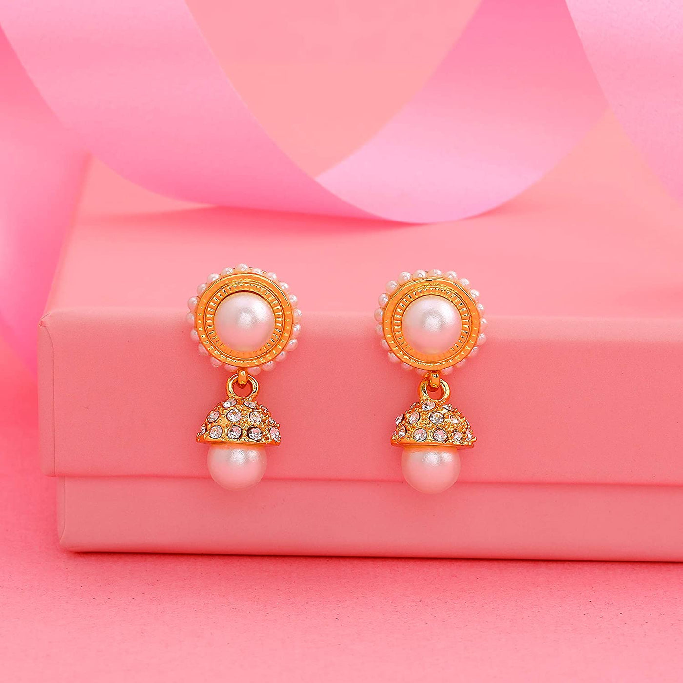 Buy Floral Design Gold Finish Party Wear Earrings Design for Girls