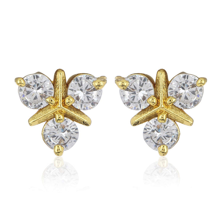 Estele Gift combo - Gold Plated Stud Earrings With AD stones For Girls & Women