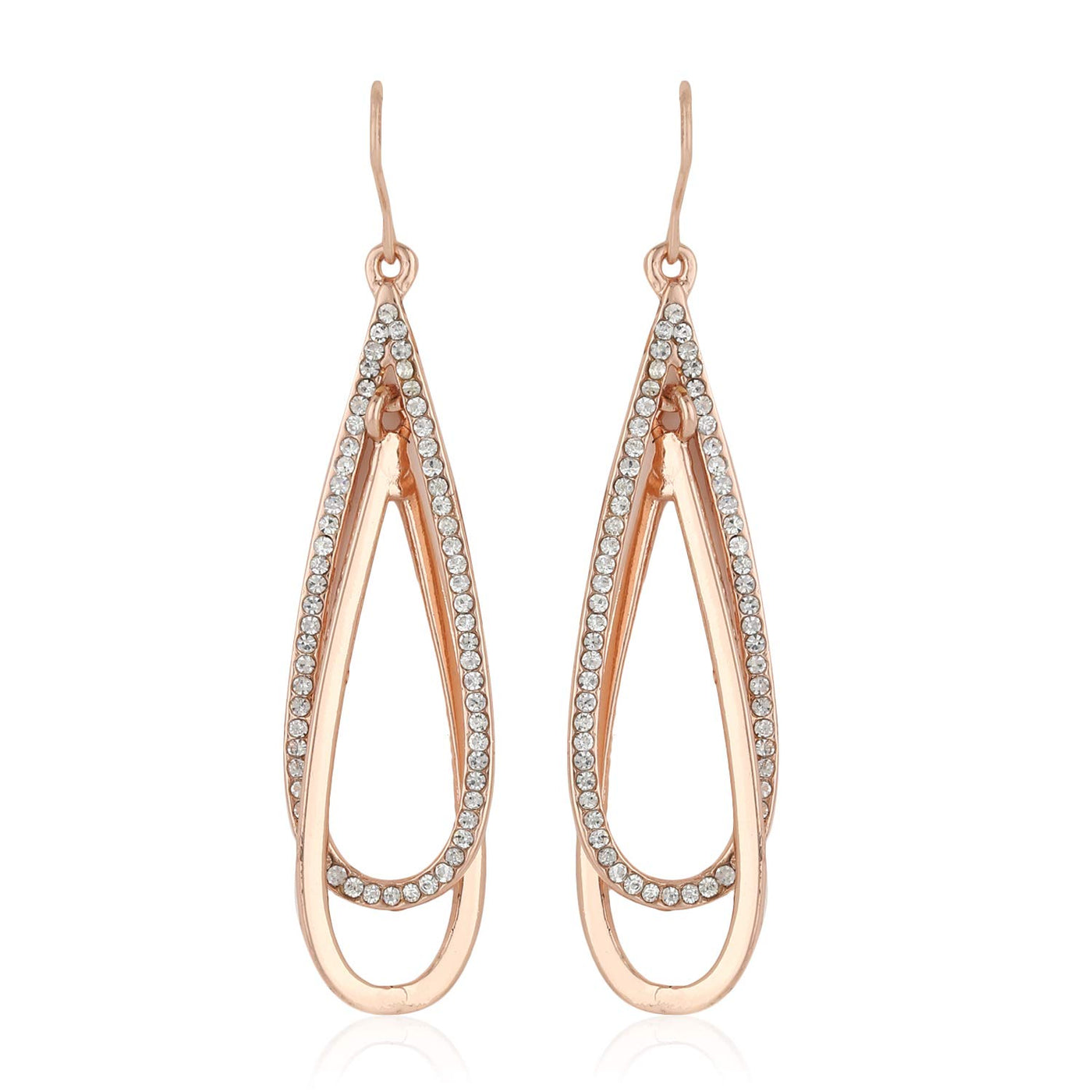 Estele Valentines Day Gift For Wife/GirlFriend Rose Gold Combo Earrings For Girls & Women