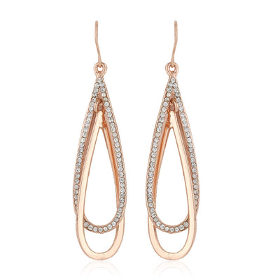 Estele Valentines Day Gift For Wife/GirlFriend Rose Gold Combo Earrings For Girls & Women