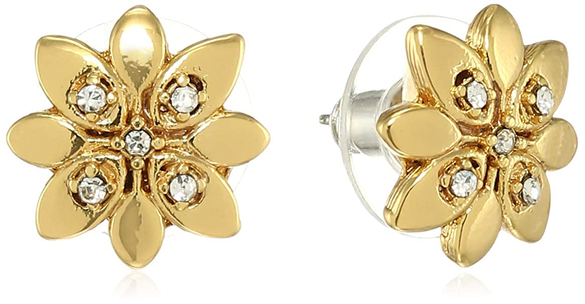 Estele Valentines Day Gift For Her - Gold Plated flower Shaped Earrings for Women and Girls