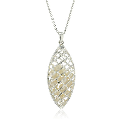 Estele 24 KT Gold Plated Mesh with Pearls Pendant for Women / Girls