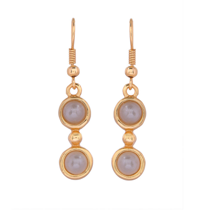 Estele Gold Plated Pearl Studded Traditional Necklace Set for Women