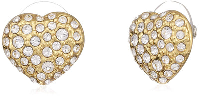 Estele 24 Kt Gold Plated Heart Shape with American Diamond Pendant Set for Women