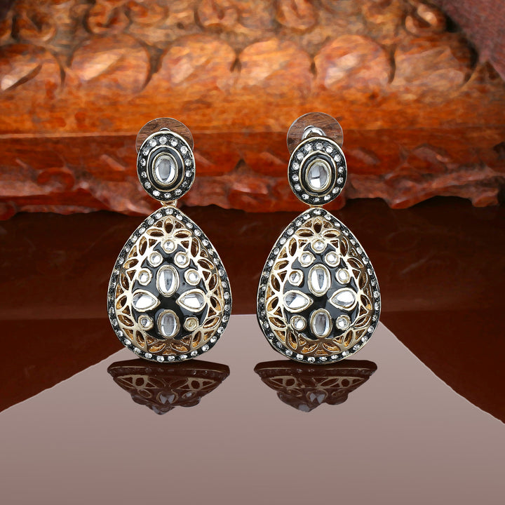 Handcrafted Kundan Drop Earrings