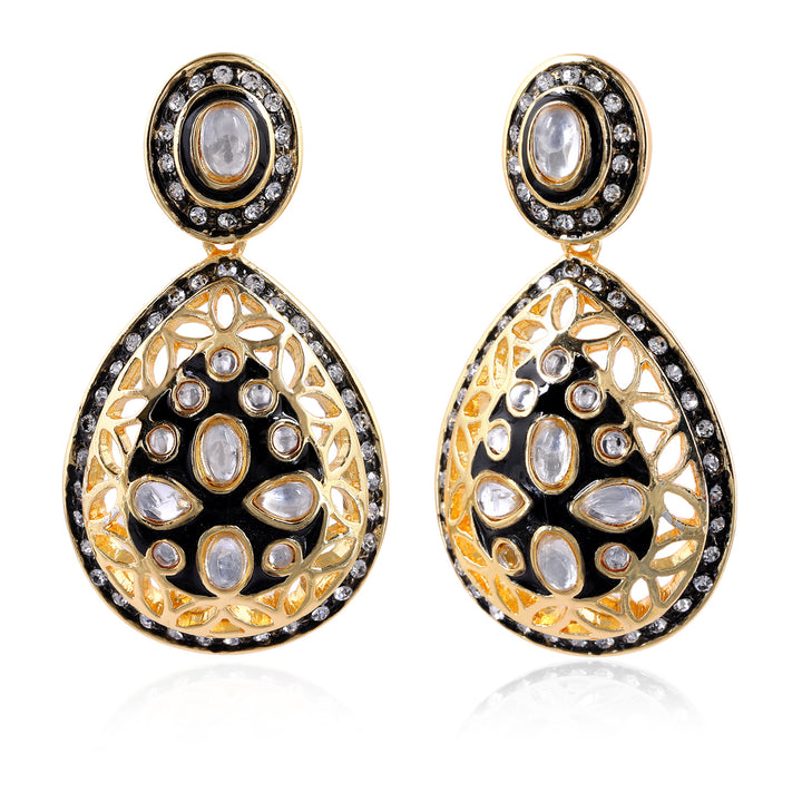 Handcrafted Kundan Drop Earrings