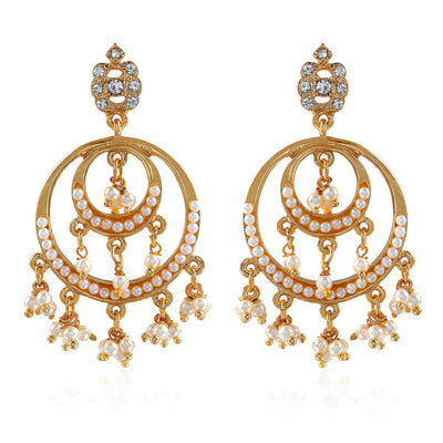 Estele Traditional Gold Plated Design Circle Earrings For Stylish Women And Girls