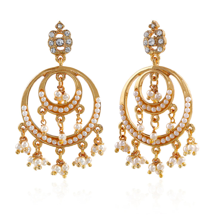 Traditional Chandbali Pearl Drop Earrings