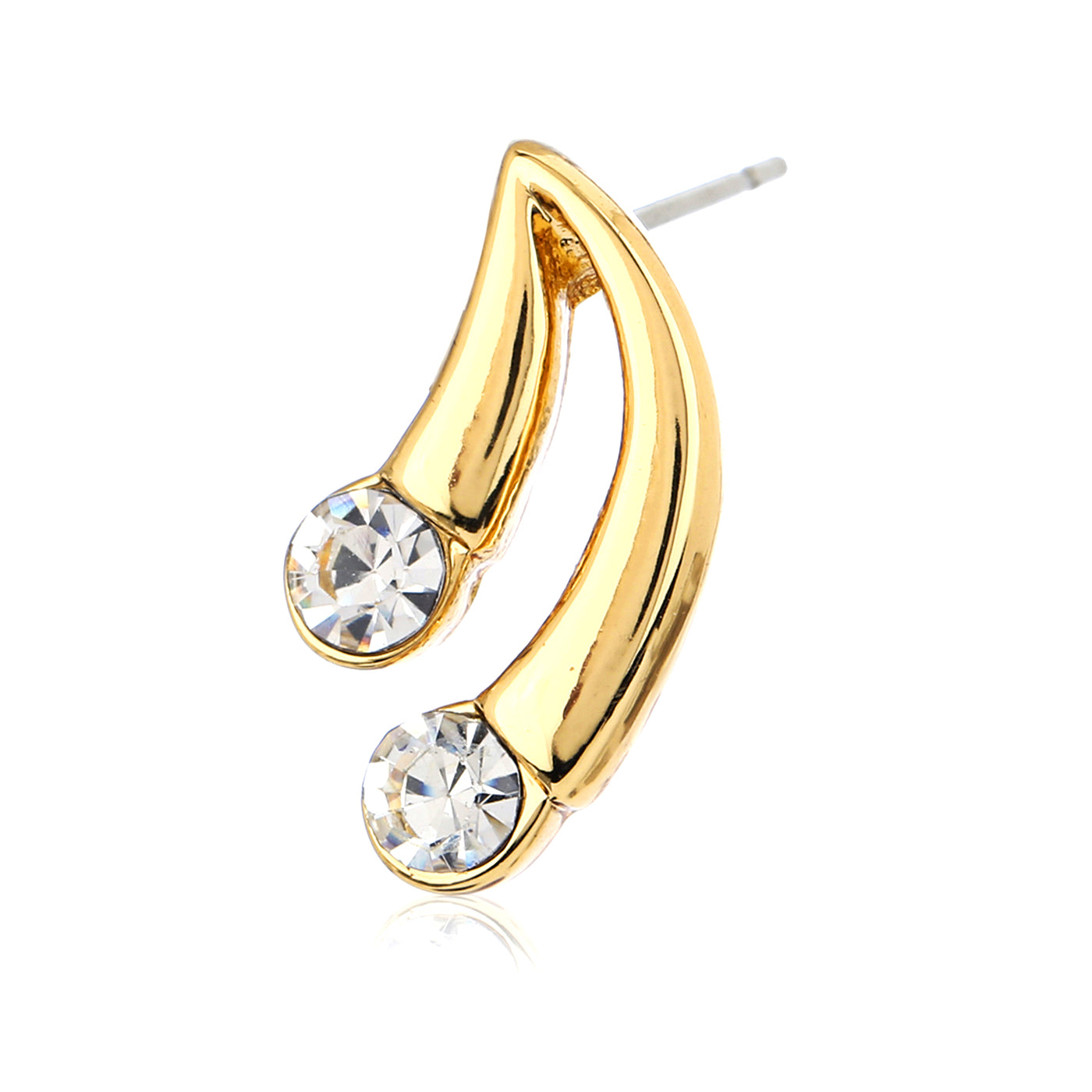 Small Stud Earrings With White Crystal Stone