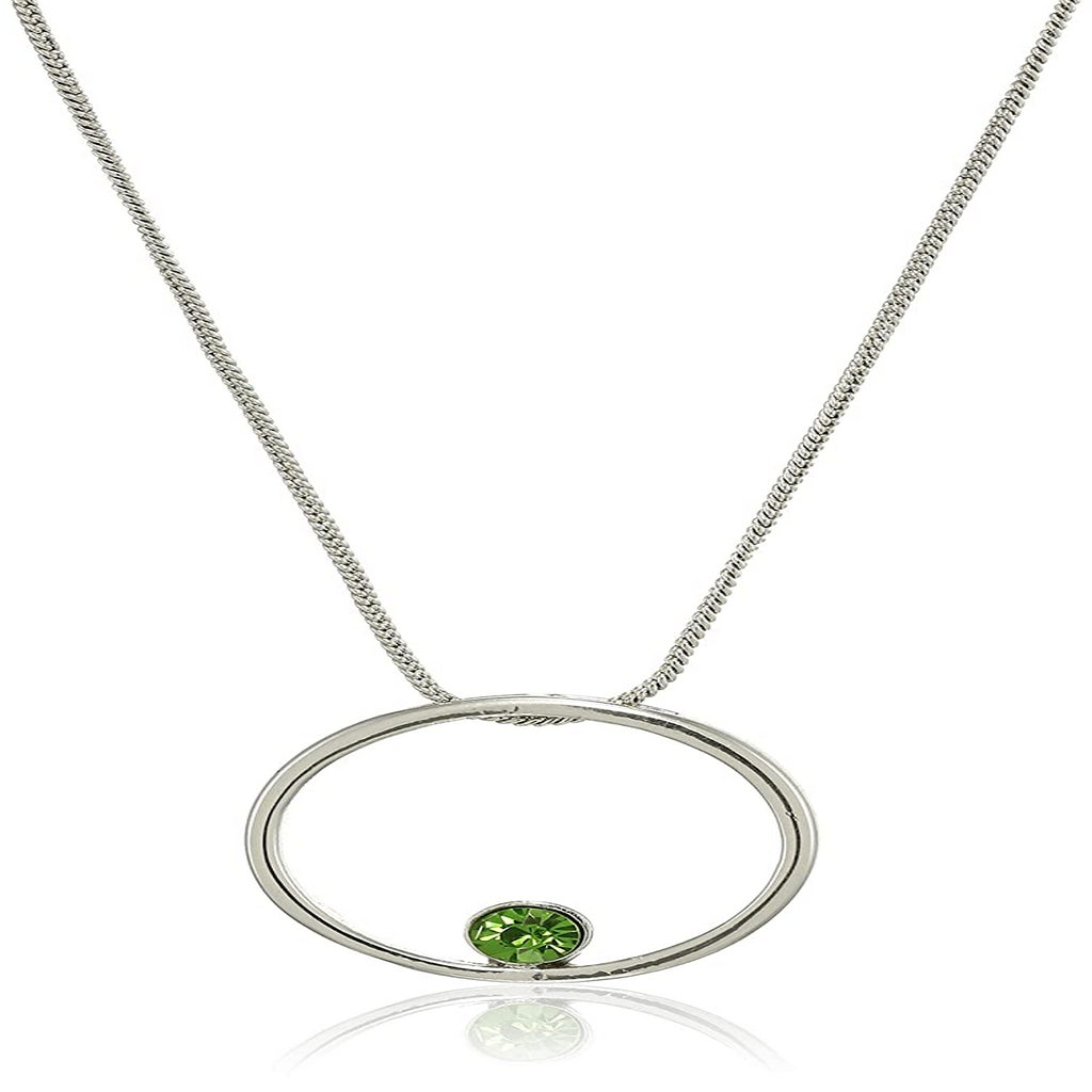 Estele Rhodium Plated Polaris Ring Pendant chain for women
