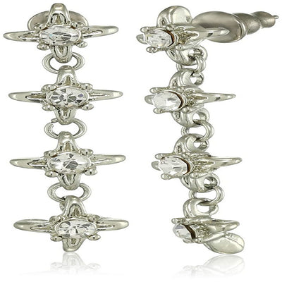 Estele  Silver Plated Bloom Crystal  Dangle Earrings for women