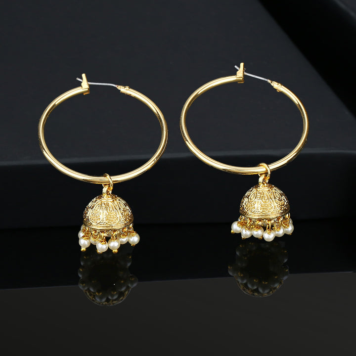 Estele Gold Plated Bold Hoop Jhumka For Girl's