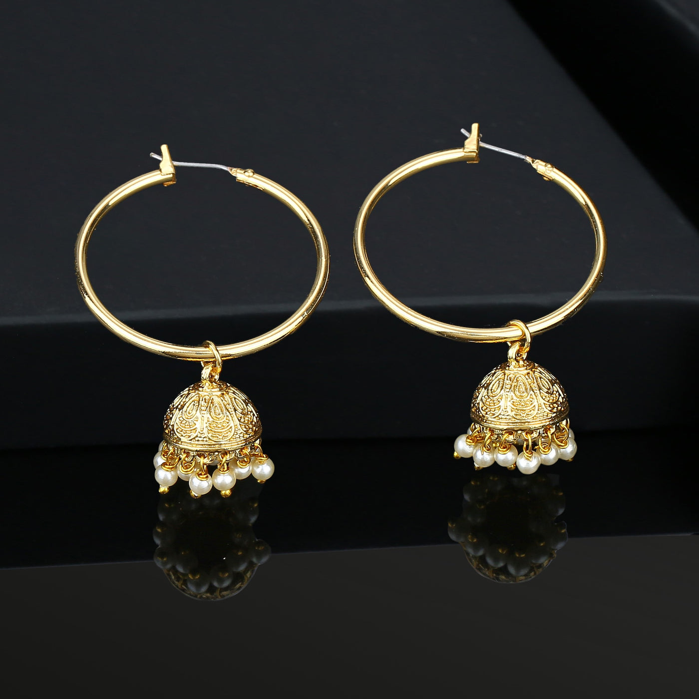 Estele  Gold Plated Bold Hoop Jhumka For Girl's