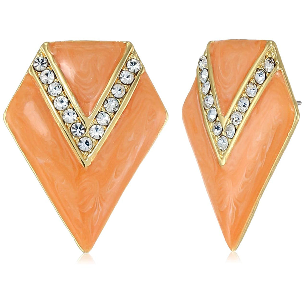 Estele Orange Colour enamel Fashion Earrings For Women/Girls