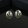 Estele Gold-Plated Black Enamel Stud Earrings for Women | Trendy Minimalist Fashion Jewelry