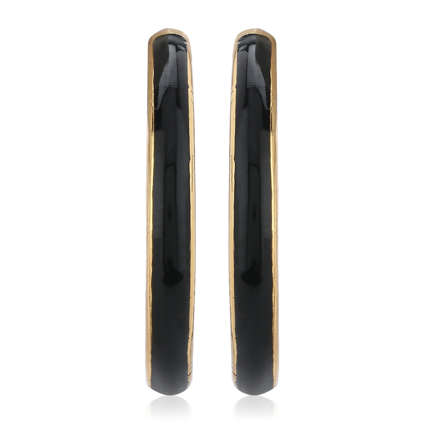 Black Enamel Studs Earrings