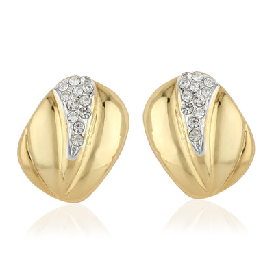 Two tone diamond Stud Earrings