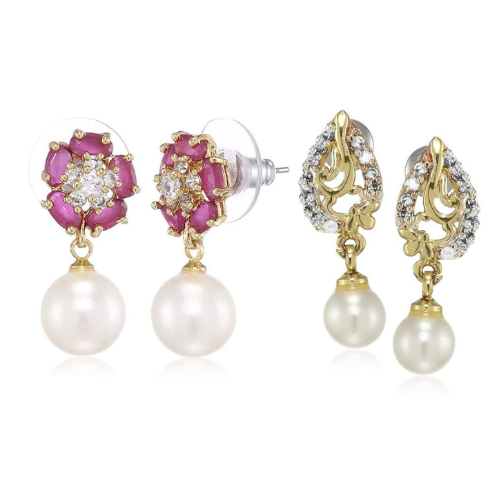 Estele Valentines Day Gift For Wife Gold Plated Stud Earrings For Girls & Women