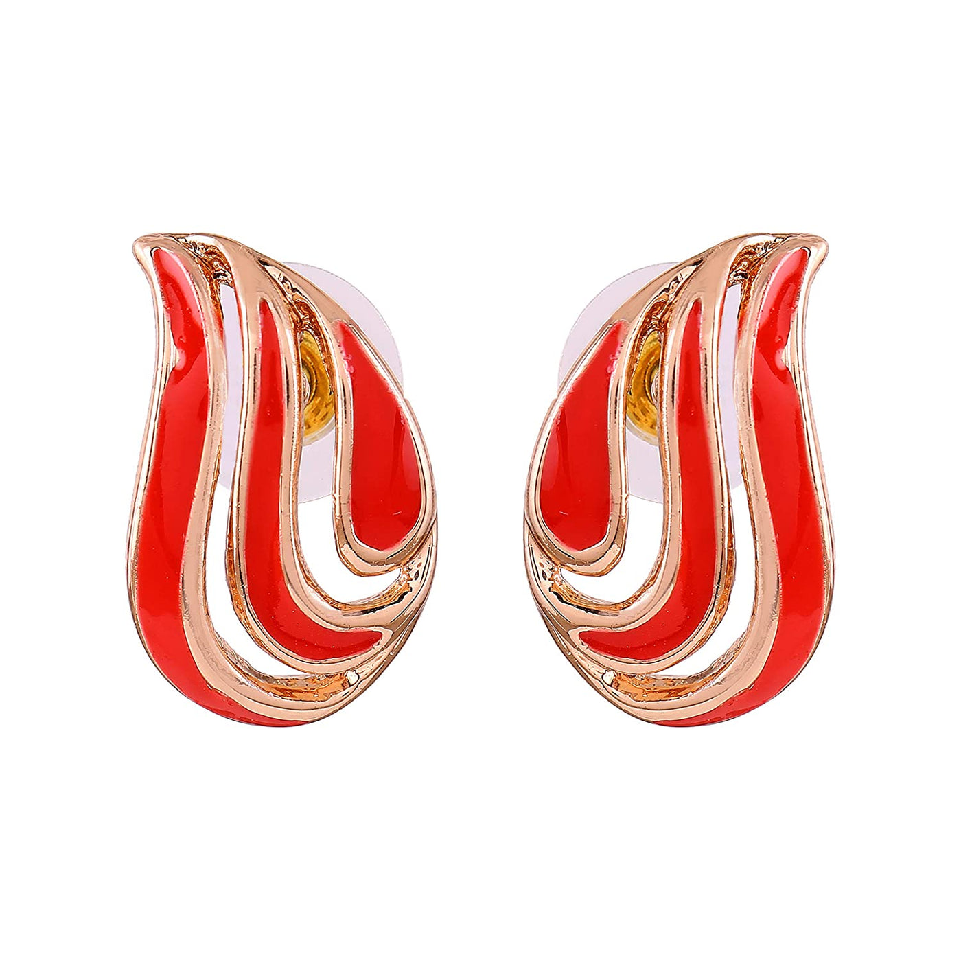 Estele Cute Red Lady Bug Shaped Earrings for women