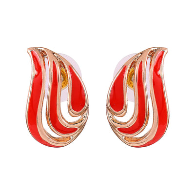 Estele Cute Red Lady Bug Shaped Earrings for women