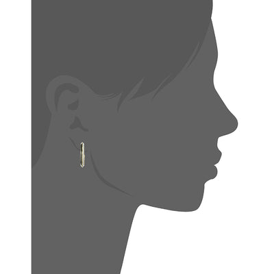 Estele  Gold Plated Black and white enamel Hoop Earrings    for women