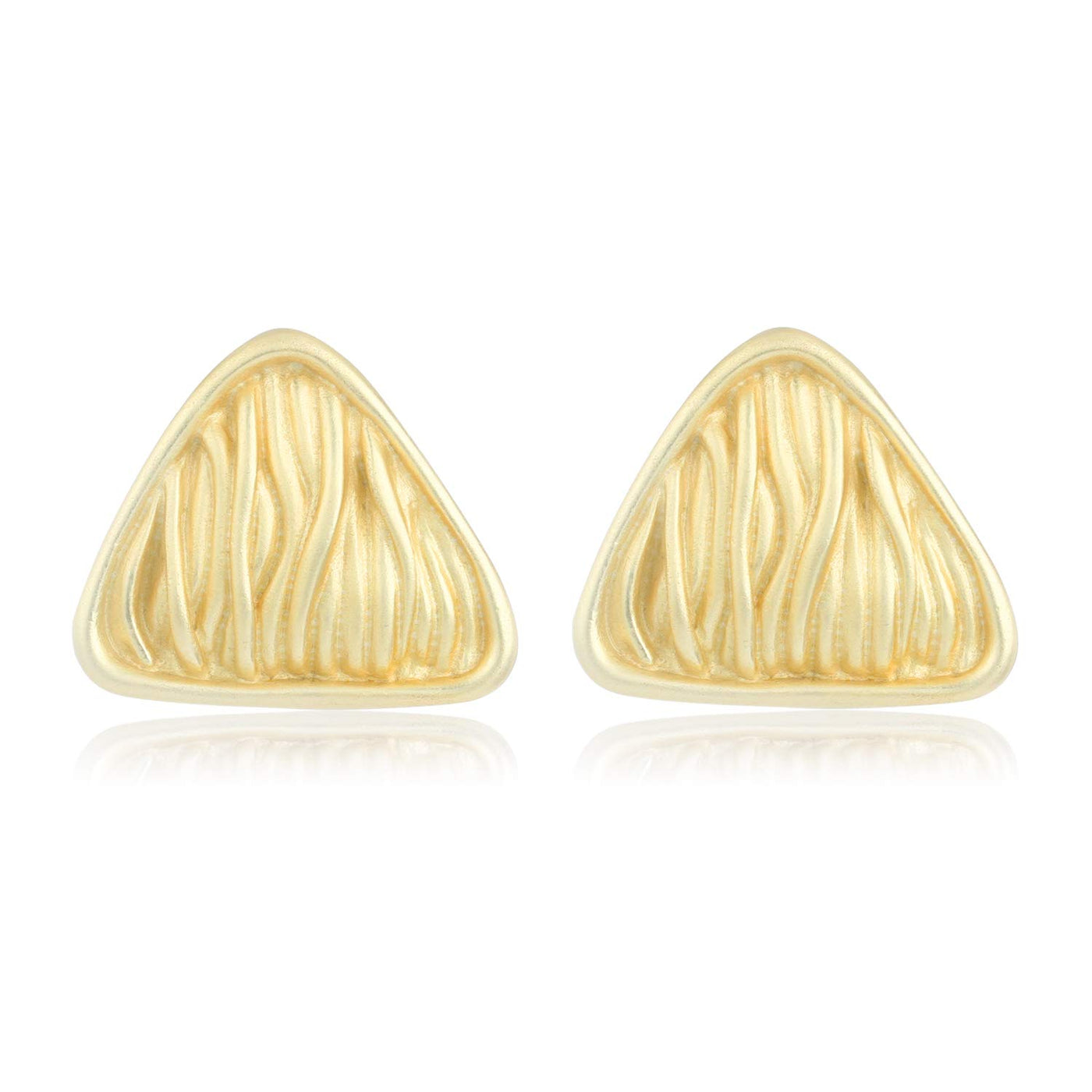 Estele - Imitation Gold Tone Plated Triangle Modal textured stud Earrings for women