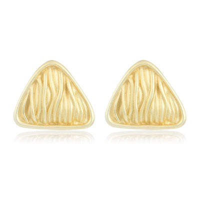 Estele - Imitation Gold Tone Plated Triangle Modal textured stud Earrings for women